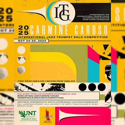 Poster for 2025 Carmine Caruso International Jazz Trumpet Solo Competition