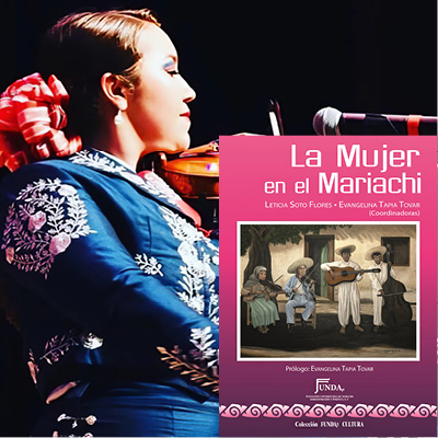 Erika Soveranes, with "La Mujer en el Mariachi" superimposed next to her photo