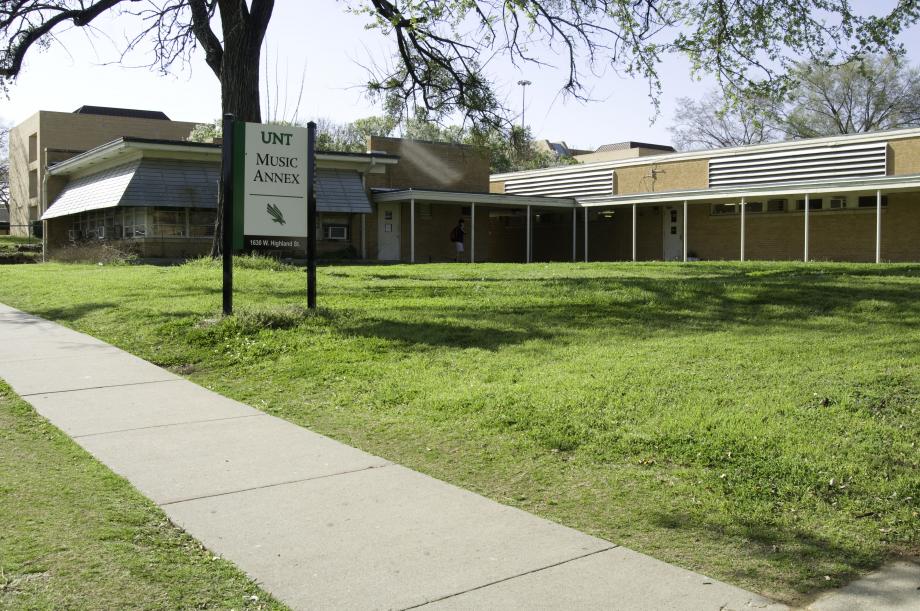 A picture of the outside of the Music Annex Building