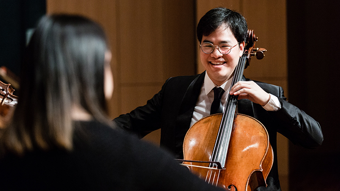 Students playing the cello